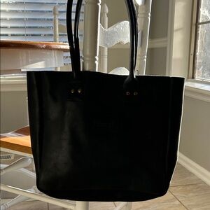 Chic Black Leather Tote Bag